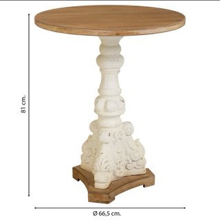Mesa auxiliar redonda madera