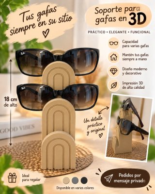 Soporte gafas 3D moderno y decorativo