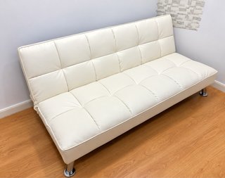 Sofá Cama Piel Sintética Blanco