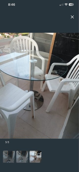 Mesa redonda cristal y metal