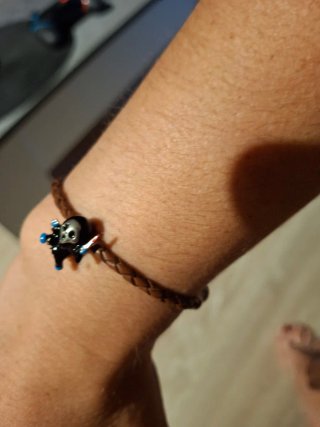 Pulsera Pandora Piel Charm Scream Negra