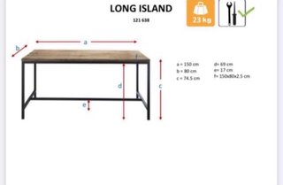 Mesa Comedor Abeto Macizo y Acero Negro
