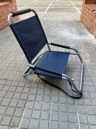Silla de playa plegable azul