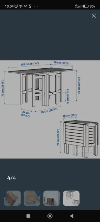 MESA IKEA ABATIBLE CON ALAS