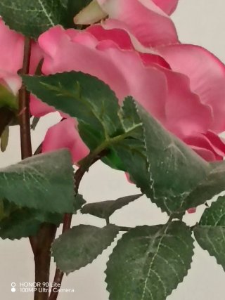 Bonsai Rosa Artificiale Seta H 50cm