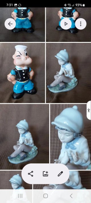 Figuras de Porcelana Azul y Blanca