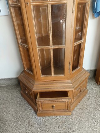 Vitrina Esquinera Madera Maciza