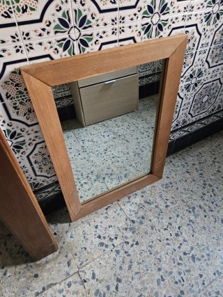 Espejo de pared madera y cristal