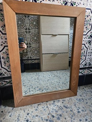 Espejo de pared madera y cristal