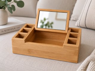 Caja de madera con espejo