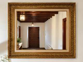 Espejo antiguo madera y cristal en perfecto estado