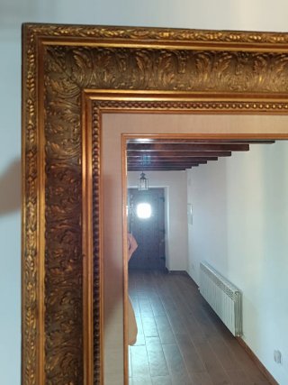 Espejo antiguo madera y cristal en perfecto estado