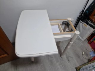 Mesa de cocina extensible blanca