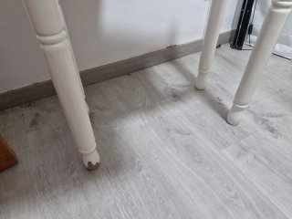 Mesa de cocina extensible blanca