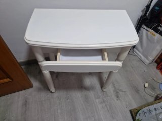 Mesa de cocina extensible blanca