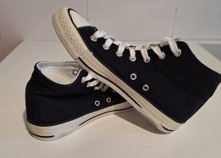 Zapatillas lona altas negras mujer T-36