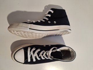 Zapatillas lona altas negras mujer T-36
