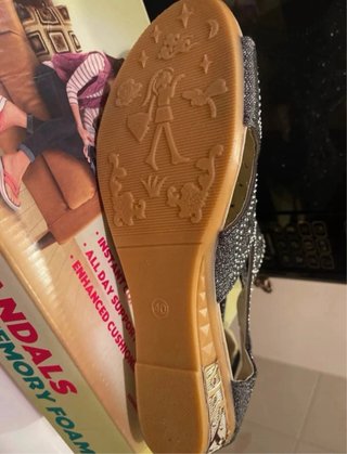 Sandalo donna aperto con brillantini grigio