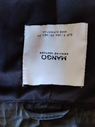 Chaqueta cuero Mango negra
