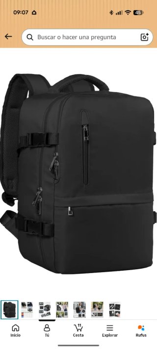 Mochila Viaje Cabina 55x40x20 Negra