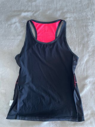 Camiseta deportiva YD ACTIVE gris y rosa