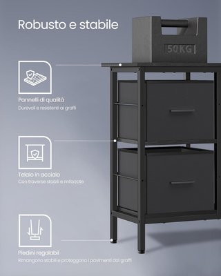 Escritorio para Computadora en L, Escritorio de Esquina con 2 Amplios Cajones y Soporte para Monitor, Estante Regulable, para Oficina Estudio, Negro Ébano LWD098B56
