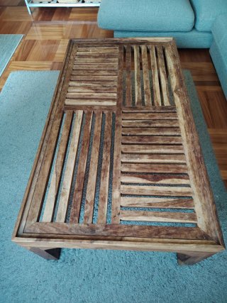 Mesa de centro de teka maciza