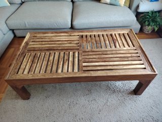 Mesa de centro de teka maciza