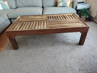 Mesa de centro de teka maciza