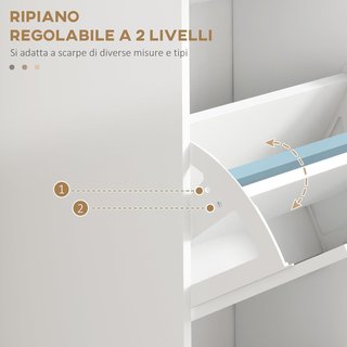 Zapatero Ahorrador de Espacio con 3 Cajones Plegables para 15 Pares de Zapatos, Mueble para Zapatos con Estante Ajustable, 54X24X117.5 Cm, Blanco