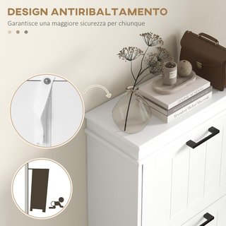 Zapatero Ahorrador de Espacio con 3 Cajones Plegables para 15 Pares de Zapatos, Mueble para Zapatos con Estante Ajustable, 54X24X117.5 Cm, Blanco