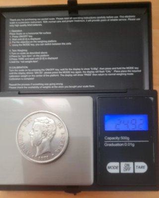 5 Pesetas plata Amadeo I Rey 1871 España