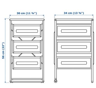 Cajonera Ikea Lennart metal