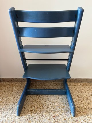 Silla Stokke Tripp Trapp Azul.  Trona madera