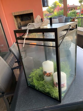 Farol grande para jardín con velas