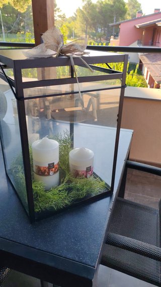 Farol grande para jardín con velas