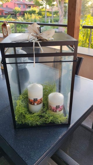 Farol grande para jardín con velas