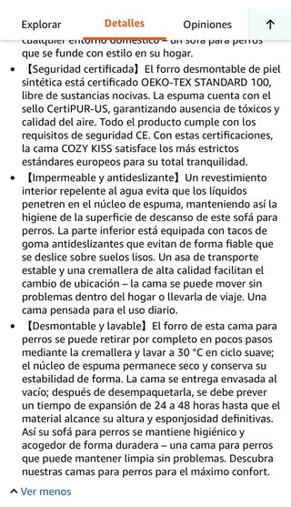 Cama ortopédica para perro beige