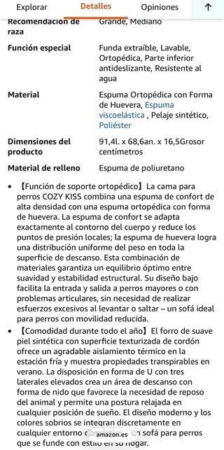 Cama ortopédica para perro beige