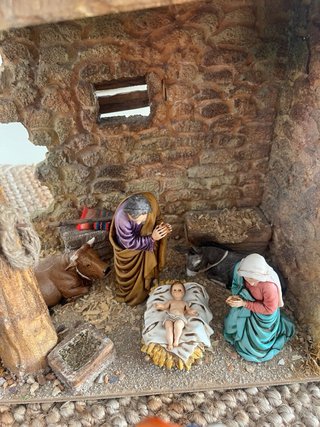Nacimiento artesanal belén figuras camello