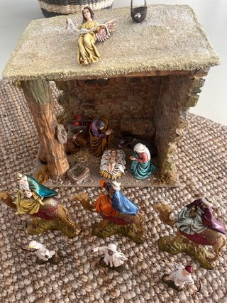 Nacimiento artesanal belén figuras camello