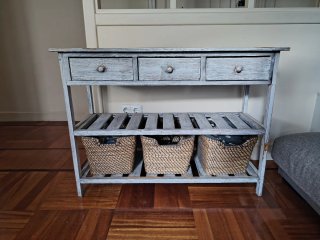 Mesa consola rústica de madera gris