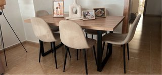 Juego de 6 sillas de salón beige