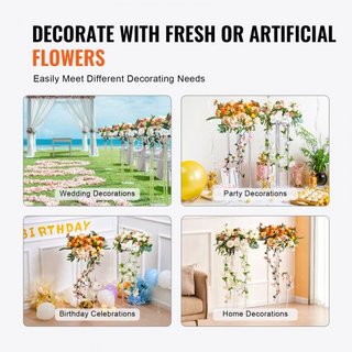 2PCS Soporte de Flores de Boda Alto de 31.5 pulgadas/80 cm, Con Laminado Acrílico, Columnas de Jarrón Acrílico Geométrico, Soportes de Exhibición Floral para Eventos T-Stage, Recepción, Decoración...