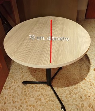 Mesa redonda madera y metal