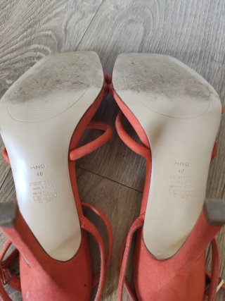 Sandalias de tacón aguja naranja