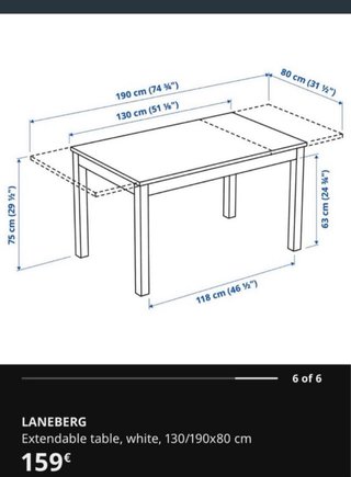 Mesa extensible cocina + 4 sillas IKEA