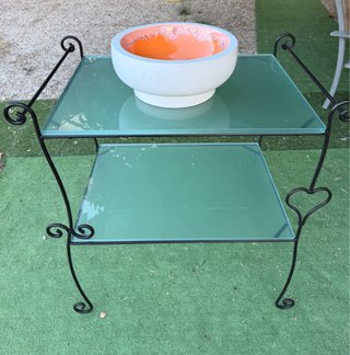 Mueble de baño forja y cristal