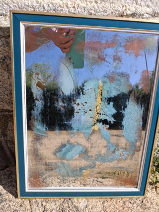 Espejo decorado a mano