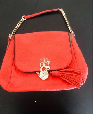 Bolso Carolina Herrera Leather Zip Hobo Impecable